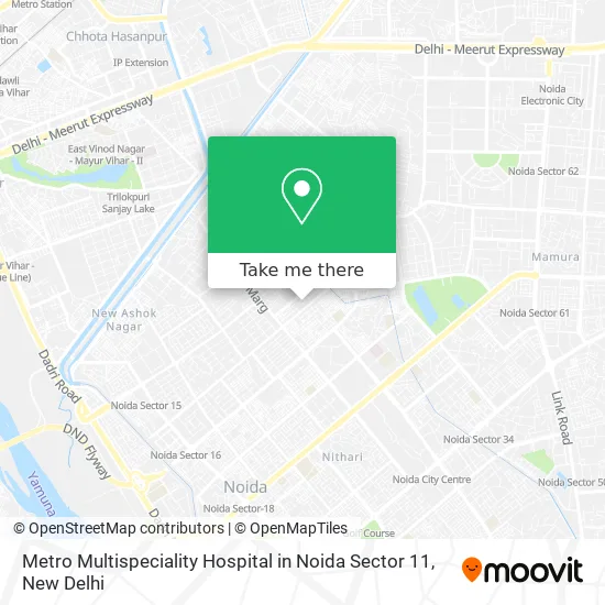 Metro Multispeciality Hospital in Noida Sector 11 map