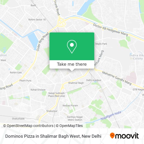 Dominos Pizza in Shalimar Bagh West map