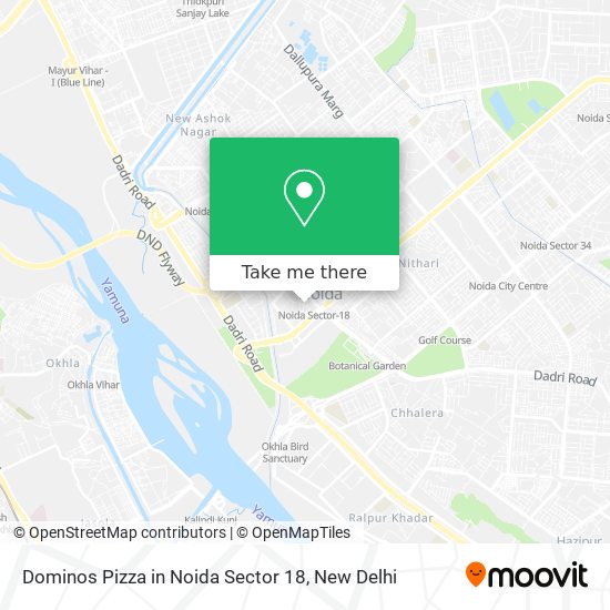 Dominos Pizza in Noida Sector 18 map