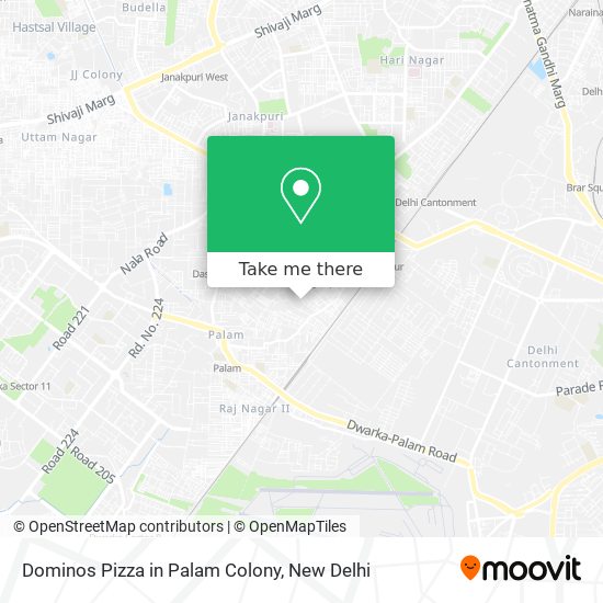 Dominos Pizza in Palam Colony map