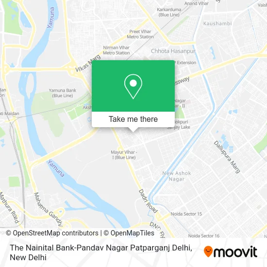 The Nainital Bank-Pandav Nagar Patparganj Delhi map