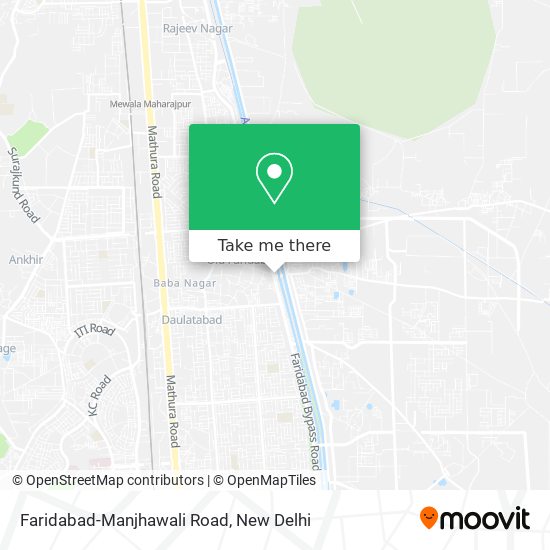 Faridabad-Manjhawali Road map