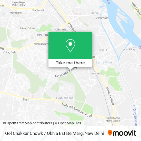 Gol Chakkar Chowk / Okhla Estate Marg map