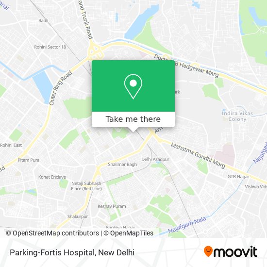 Parking-Fortis Hospital map