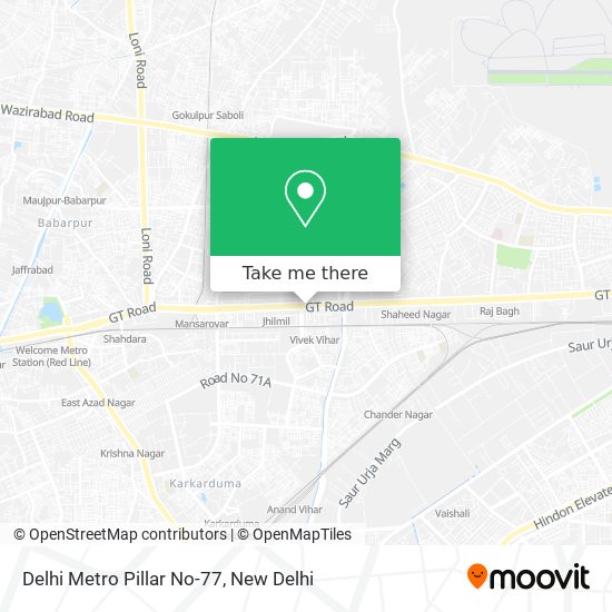 Delhi Metro Pillar No-77 map
