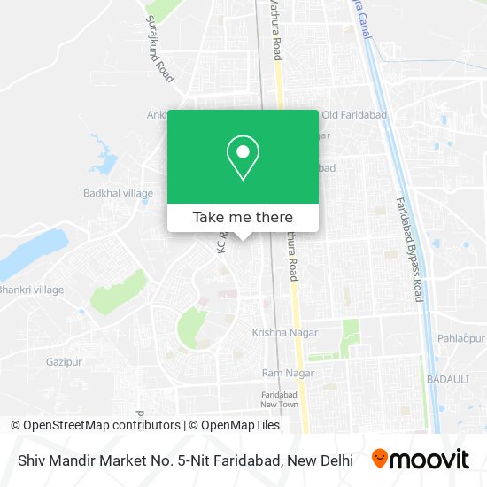 Shiv Mandir Market No. 5-Nit Faridabad map