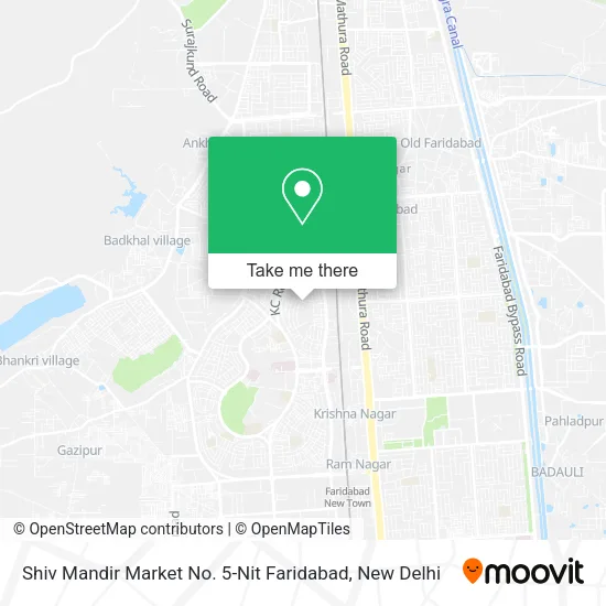 Shiv Mandir Market No. 5-Nit Faridabad map