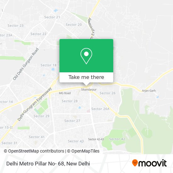 Delhi Metro Pillar No- 68 map