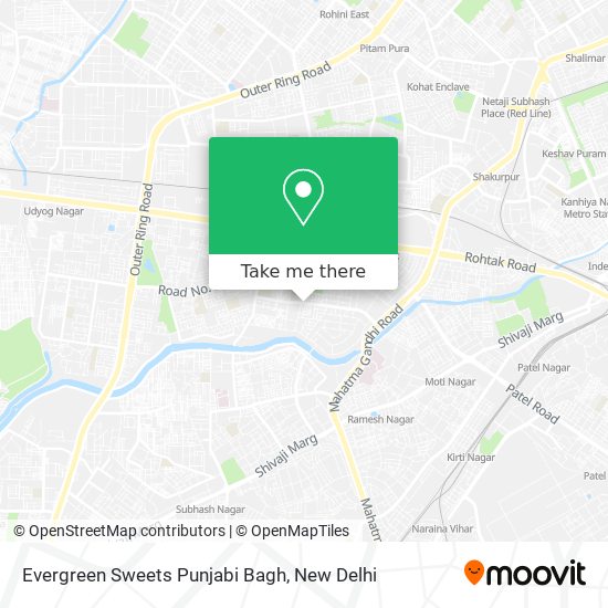 Evergreen Sweets Punjabi Bagh map