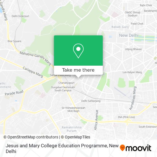 Jesus and Mary College Education Programme map
