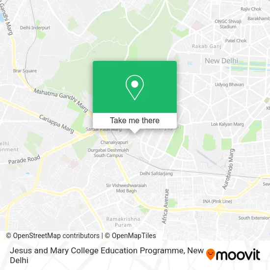Jesus and Mary College Education Programme map