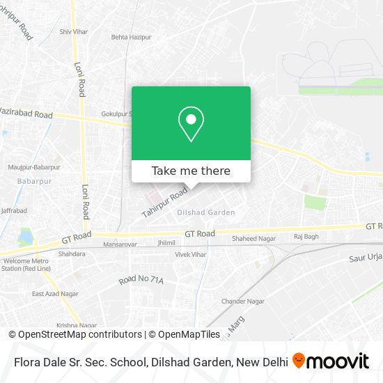 Flora Dale Sr. Sec. School, Dilshad Garden map