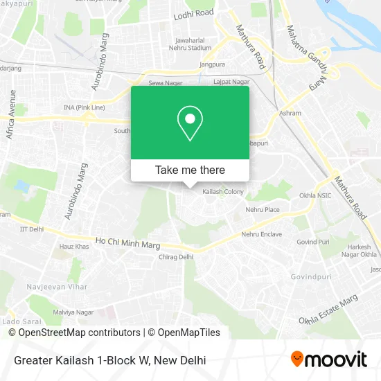Greater Kailash 1-Block W map