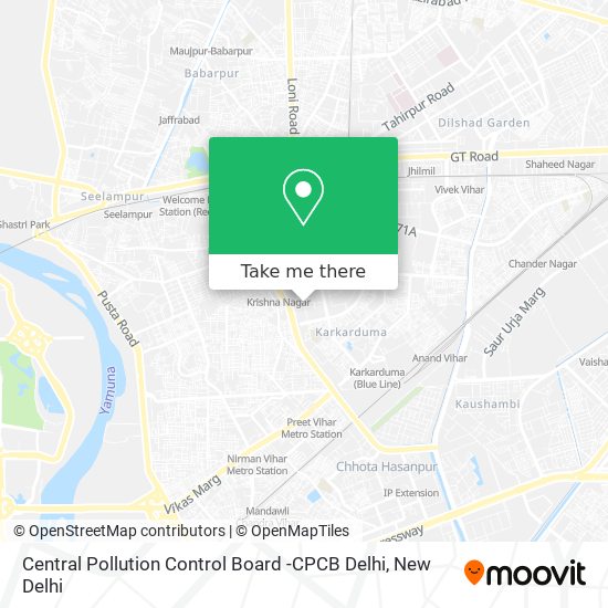 Central Pollution Control Board -CPCB Delhi map