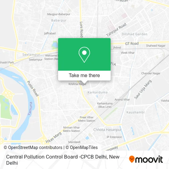 Central Pollution Control Board -CPCB Delhi map