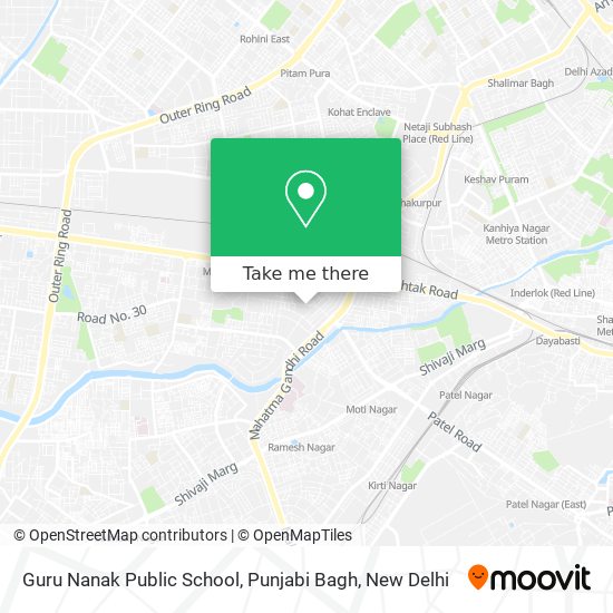 Guru Nanak Public School, Punjabi Bagh map