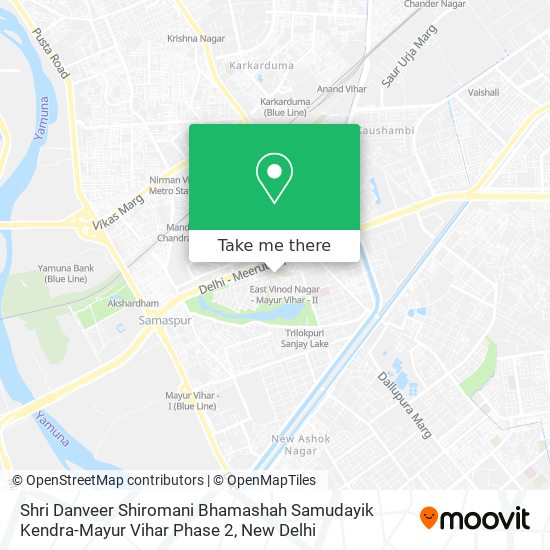 Shri Danveer Shiromani Bhamashah Samudayik Kendra-Mayur Vihar Phase 2 map