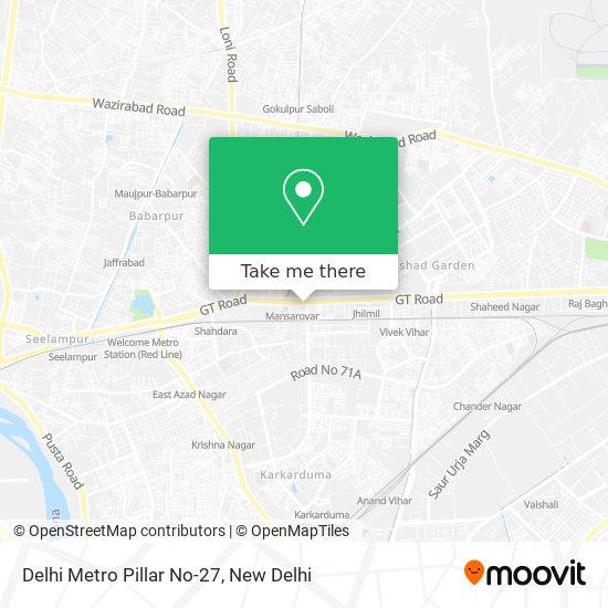 Delhi Metro Pillar No-27 map