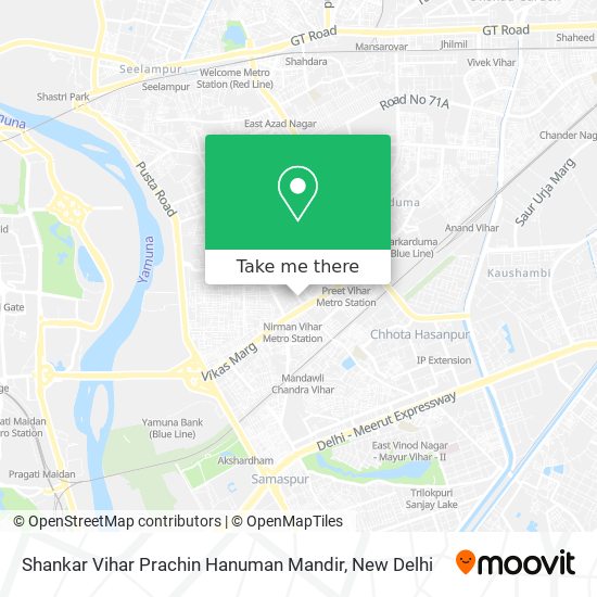 Shankar Vihar Prachin Hanuman Mandir map