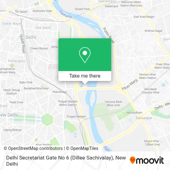 Delhi Secretariat Gate No 6 (Dillee Sachivalay) map