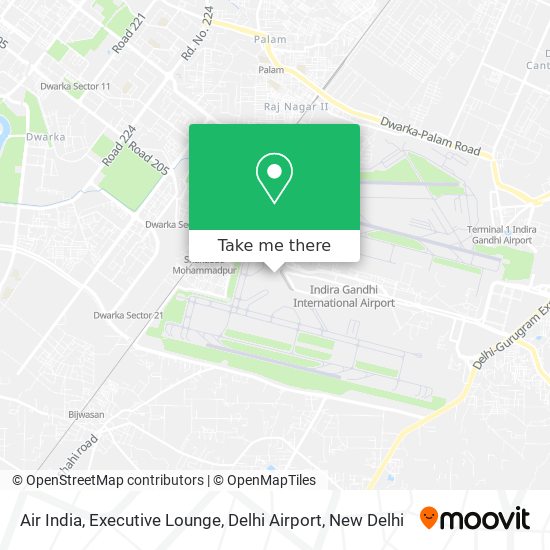 Air India, Executive Lounge, Delhi Airport map