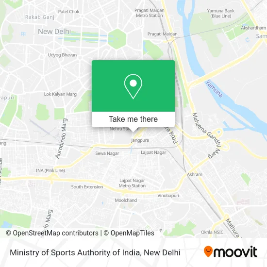 Ministry of Sports Authority of India map