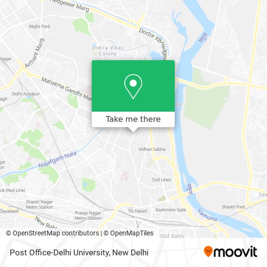 Post Office-Delhi University map