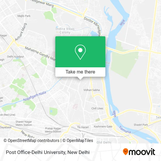 Post Office-Delhi University map