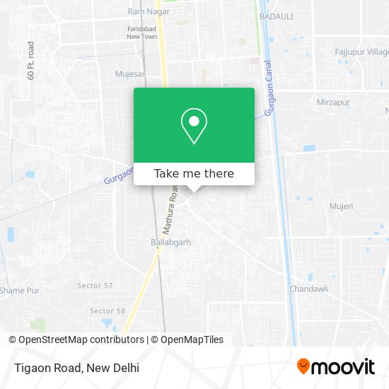 Tigaon Road map