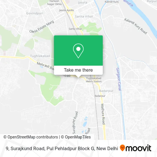 9, Surajkund Road, Pul Pehladpur Block G map