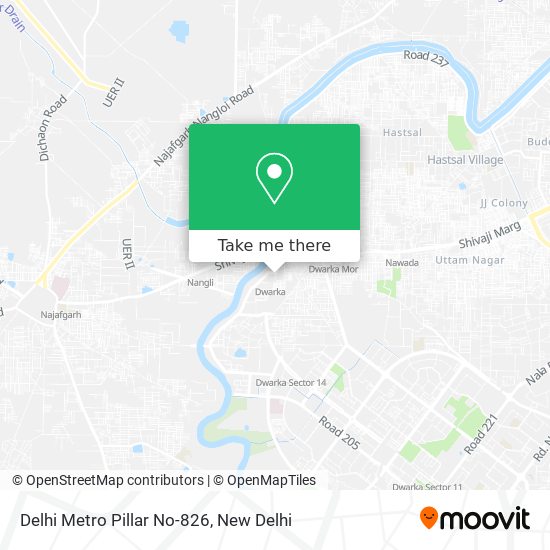 Delhi Metro Pillar No-826 map