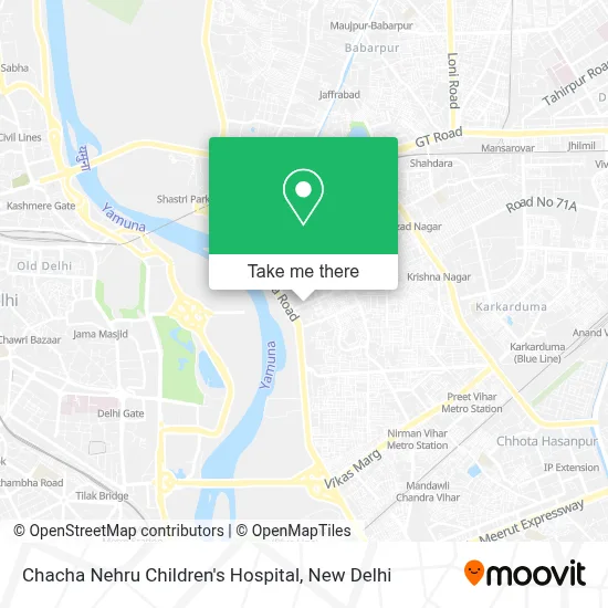 Chacha Nehru Bal Chikitsalaya map