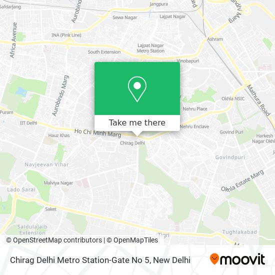 Chirag Delhi Metro Station-Gate No 5 map