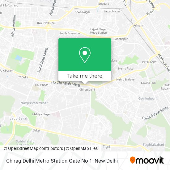 Chirag Delhi Metro Station-Gate No 1 map