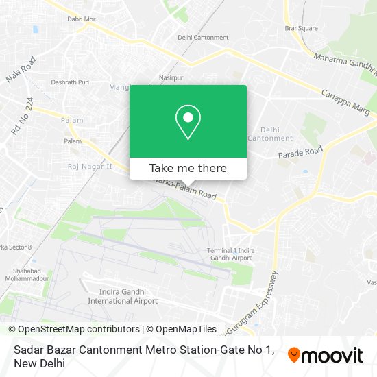 Sadar Bazar Cantonment Metro Station-Gate No 1 map