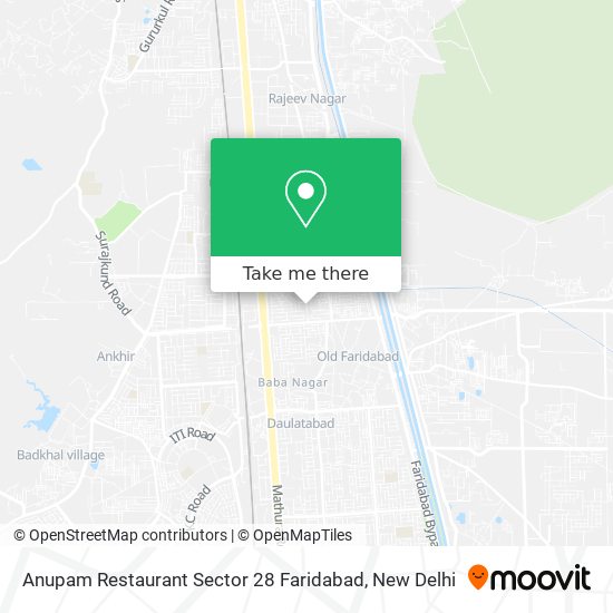 Anupam Restaurant Sector 28 Faridabad map