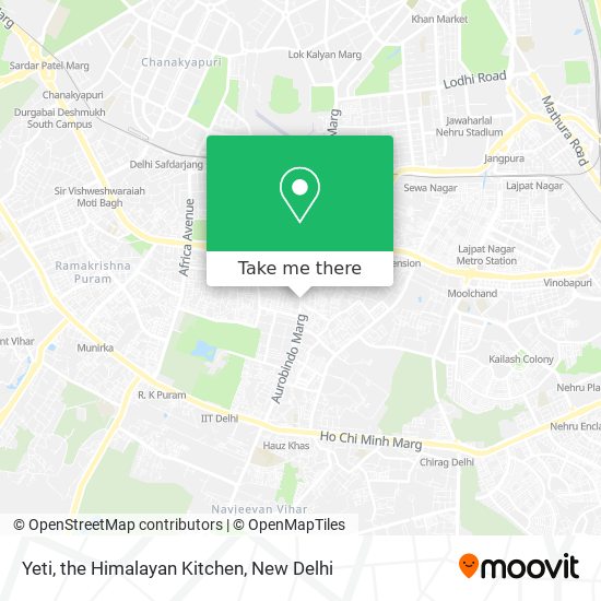 Yeti, the Himalayan Kitchen map