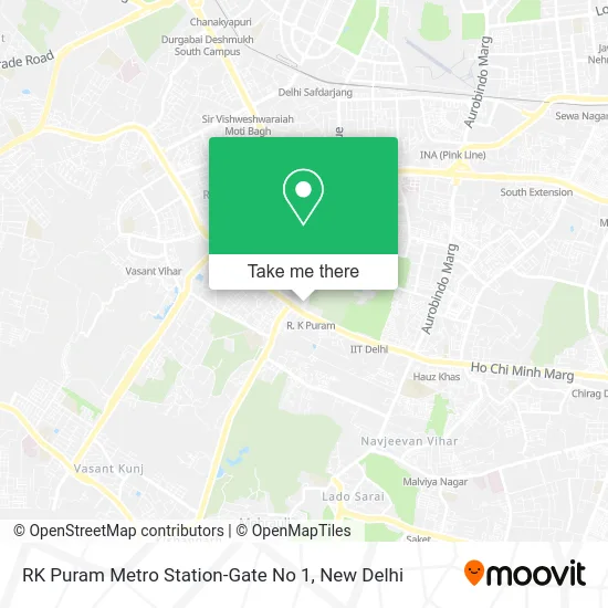 RK Puram Metro Station-Gate No 1 map