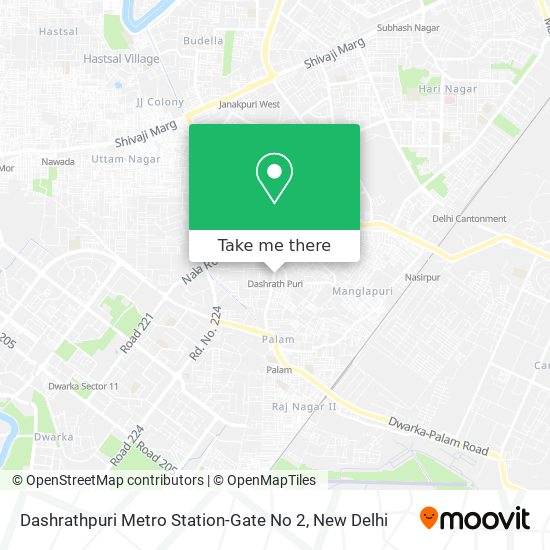 Dashrathpuri Metro Station-Gate No 2 map