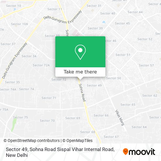 Sector 49, Sohna Road Sispal Vihar Internal Road map