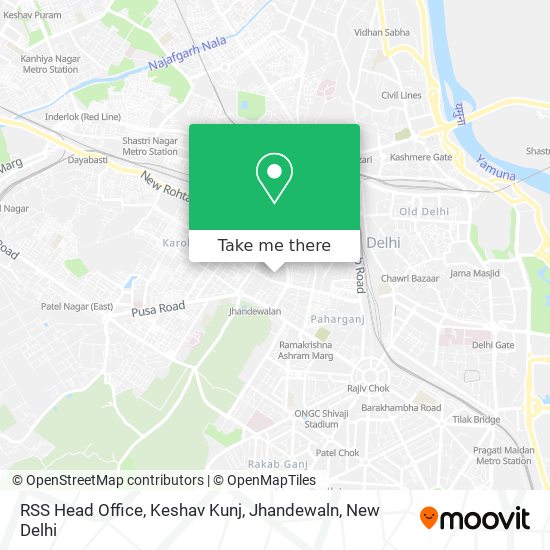 RSS Head Office, Keshav Kunj, Jhandewaln map