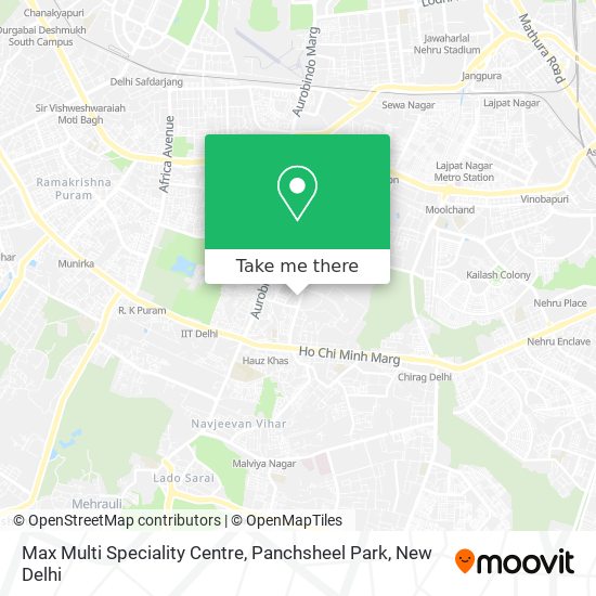 Max Multi Speciality Centre, Panchsheel Park map