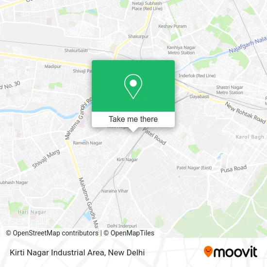 Kirti Nagar Industrial Area map