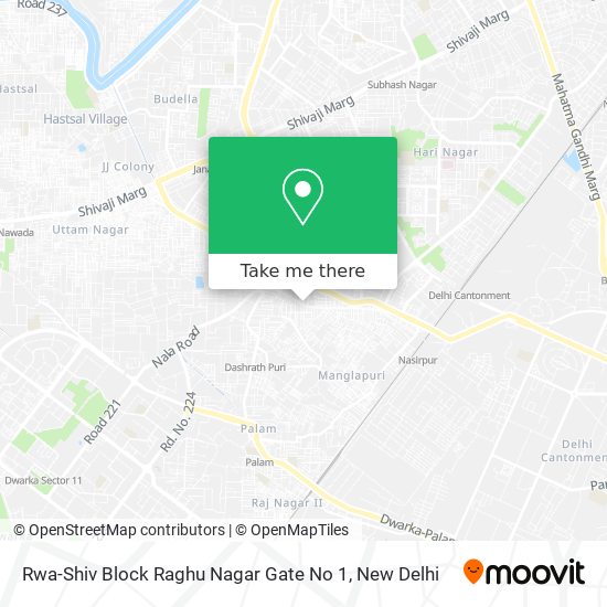Rwa-Shiv Block Raghu Nagar Gate No 1 map