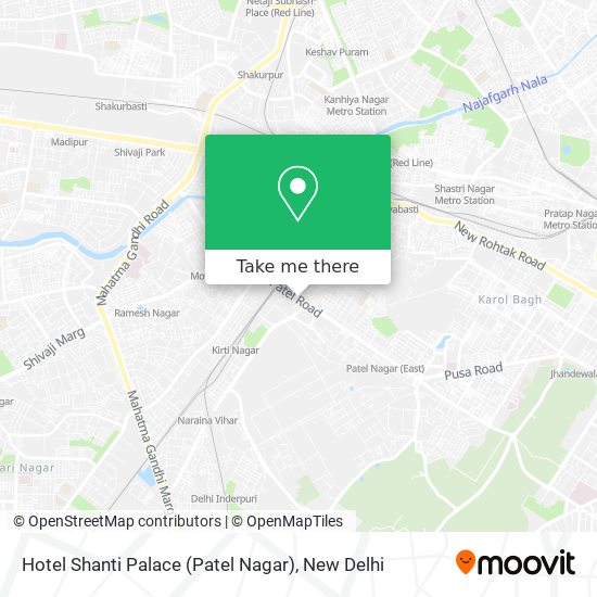 Hotel Shanti Palace (Patel Nagar) map