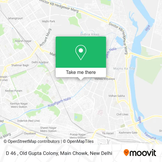 D 46 , Old Gupta Colony, Main Chowk map