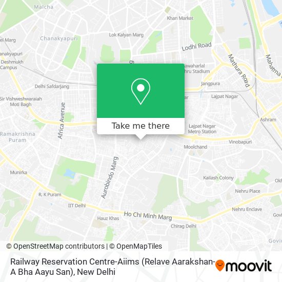 Railway Reservation Centre-Aiims (Relave Aarakshan-A Bha Aayu San) map