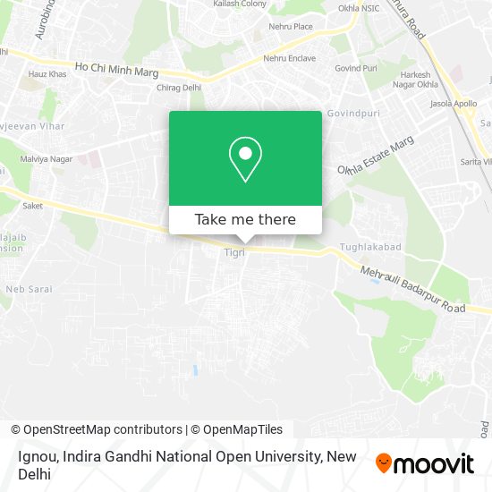 Ignou, Indira Gandhi National Open University map