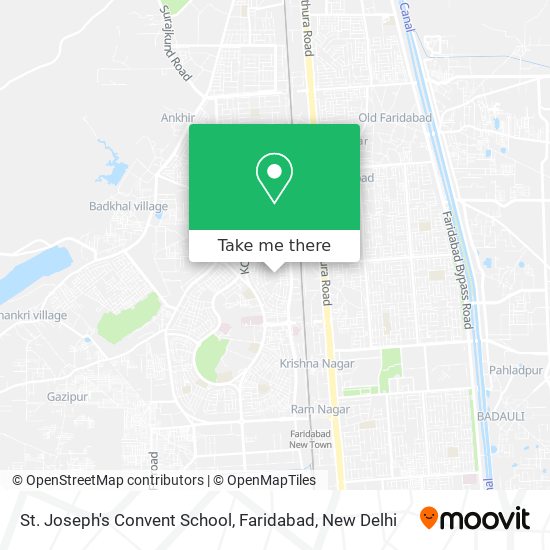 St. Joseph's Convent School, Faridabad map