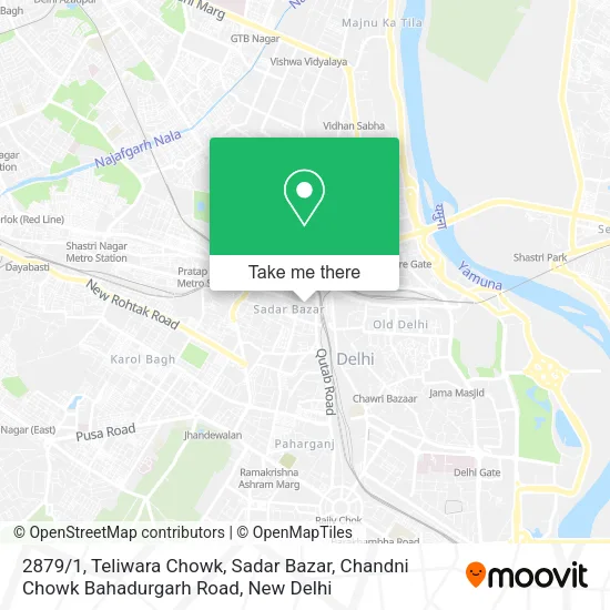 2879 / 1, Teliwara Chowk, Sadar Bazar, Chandni Chowk Bahadurgarh Road map